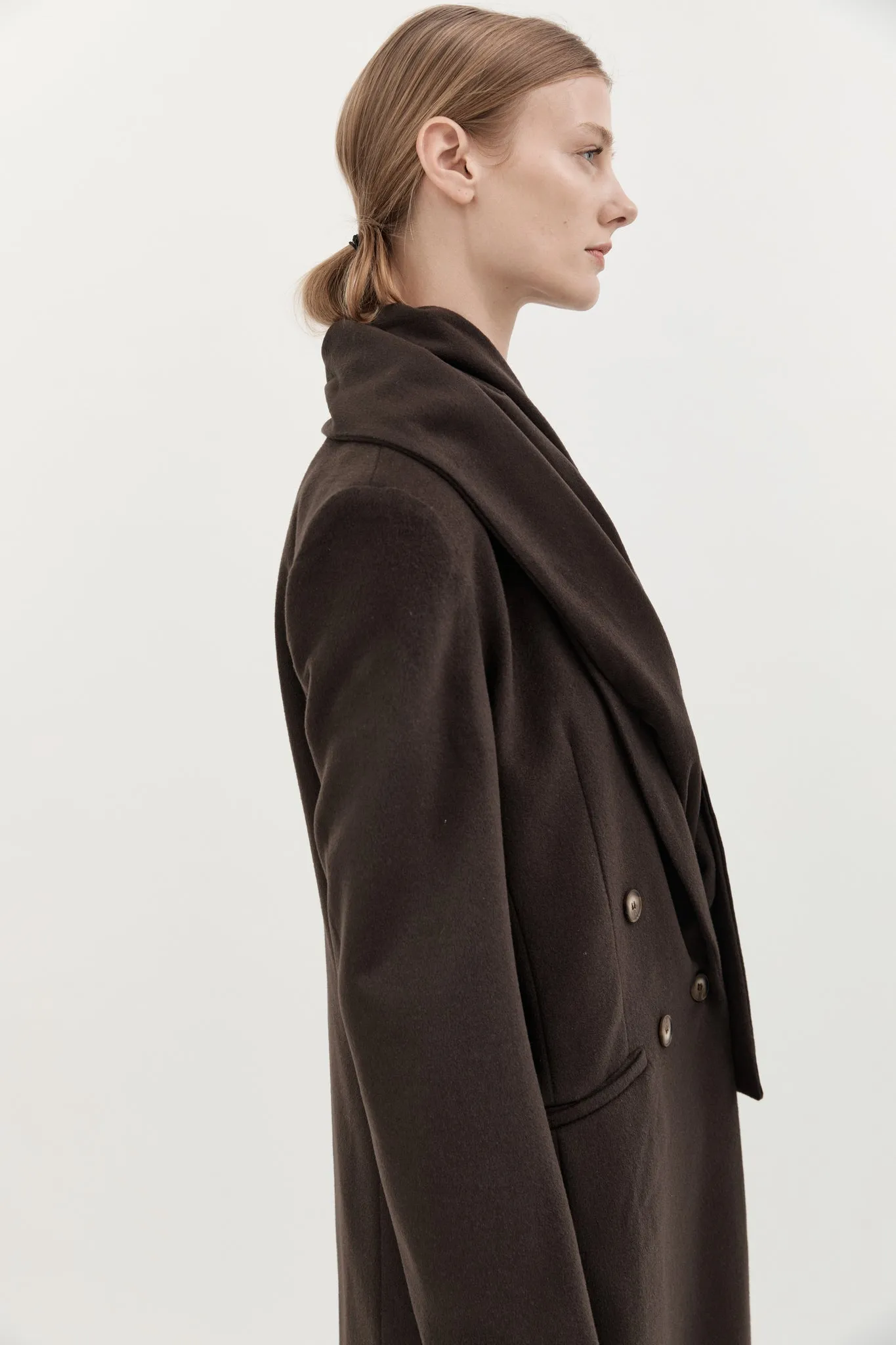 PERNIELLE WOOL COAT - CHOCOLATE