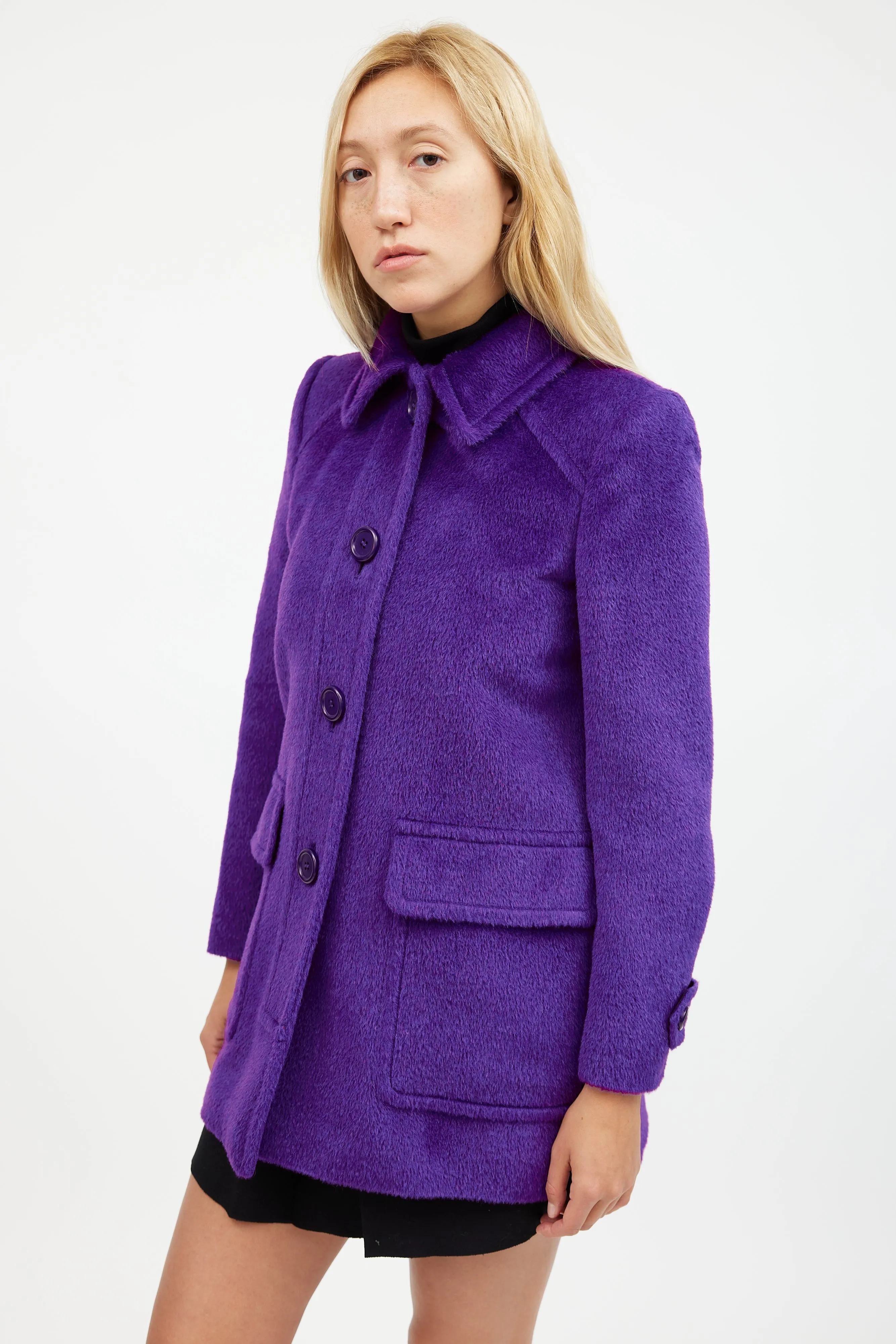 Purple Wool Coat