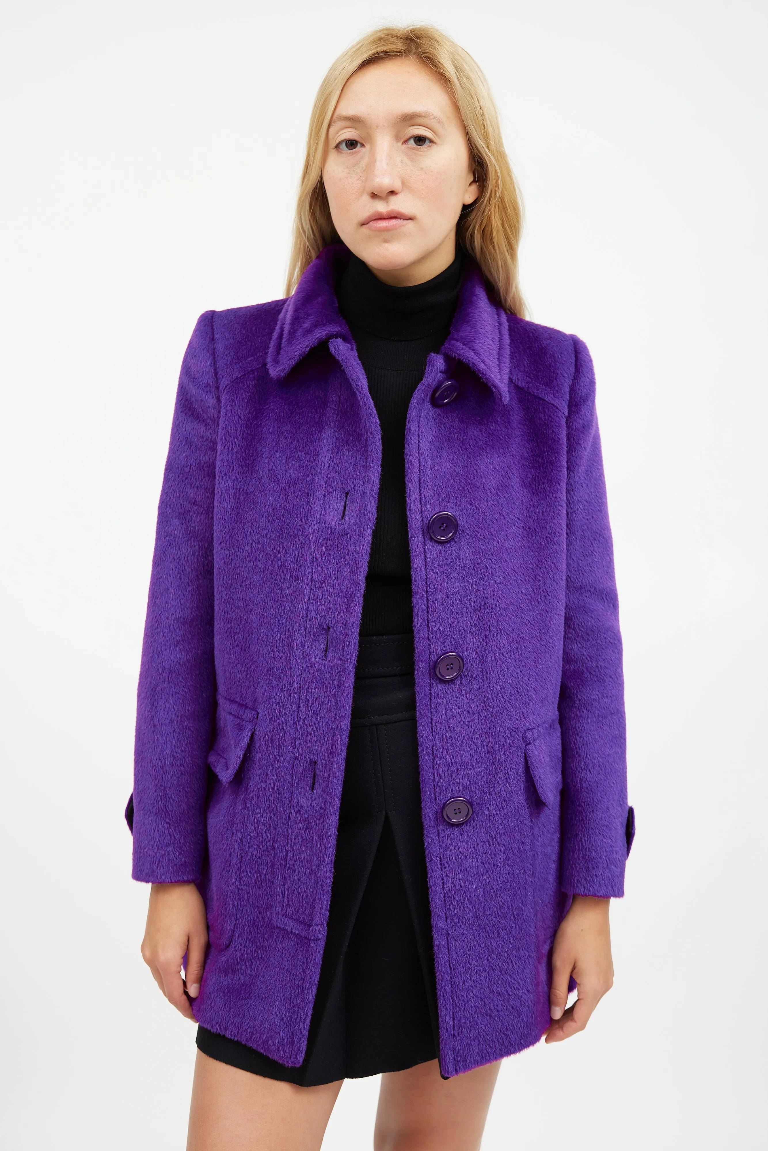 Purple Wool Coat