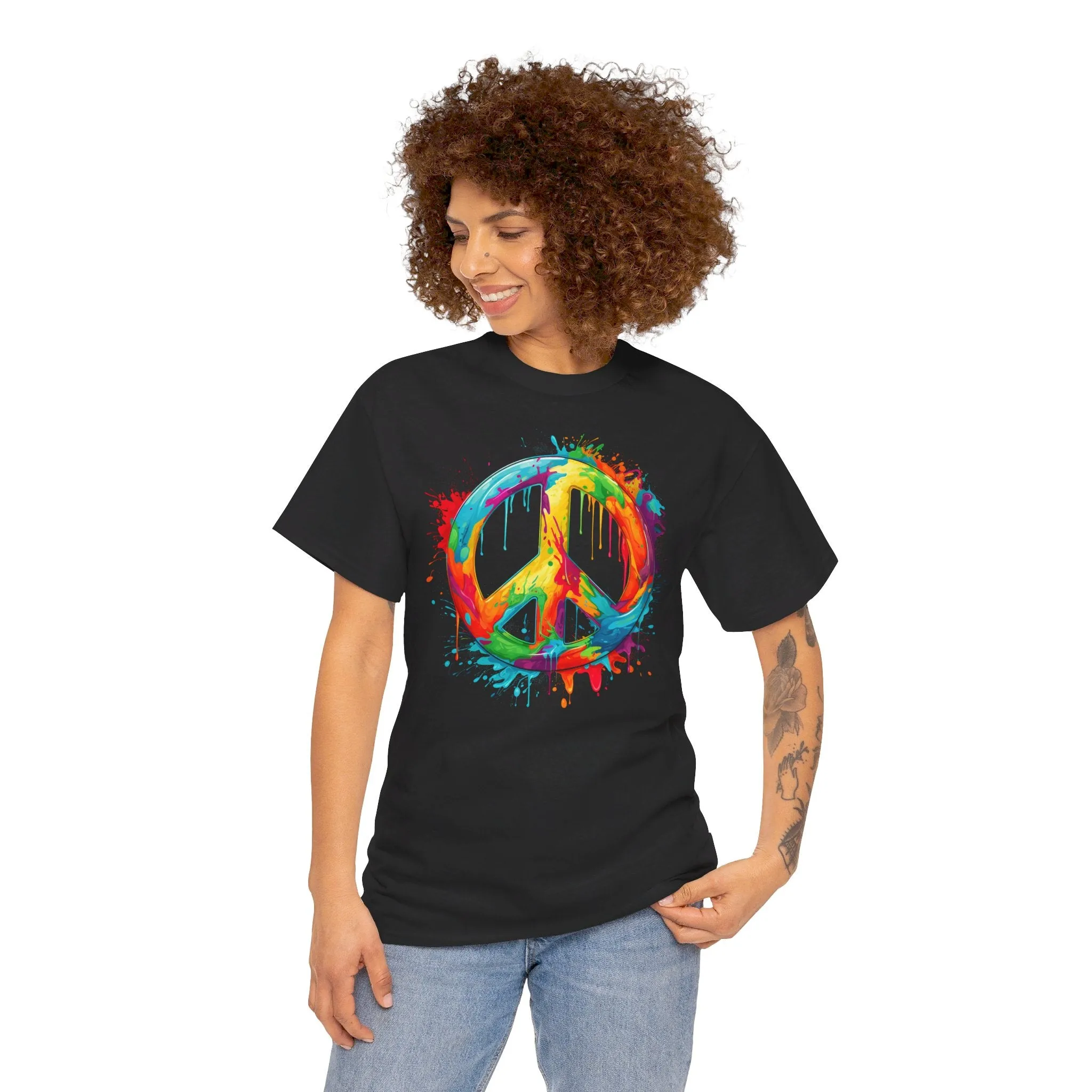 Regenbogen Peace T-Shirt | T-Shirt für Graffiti Fans und Friedensbotschafter