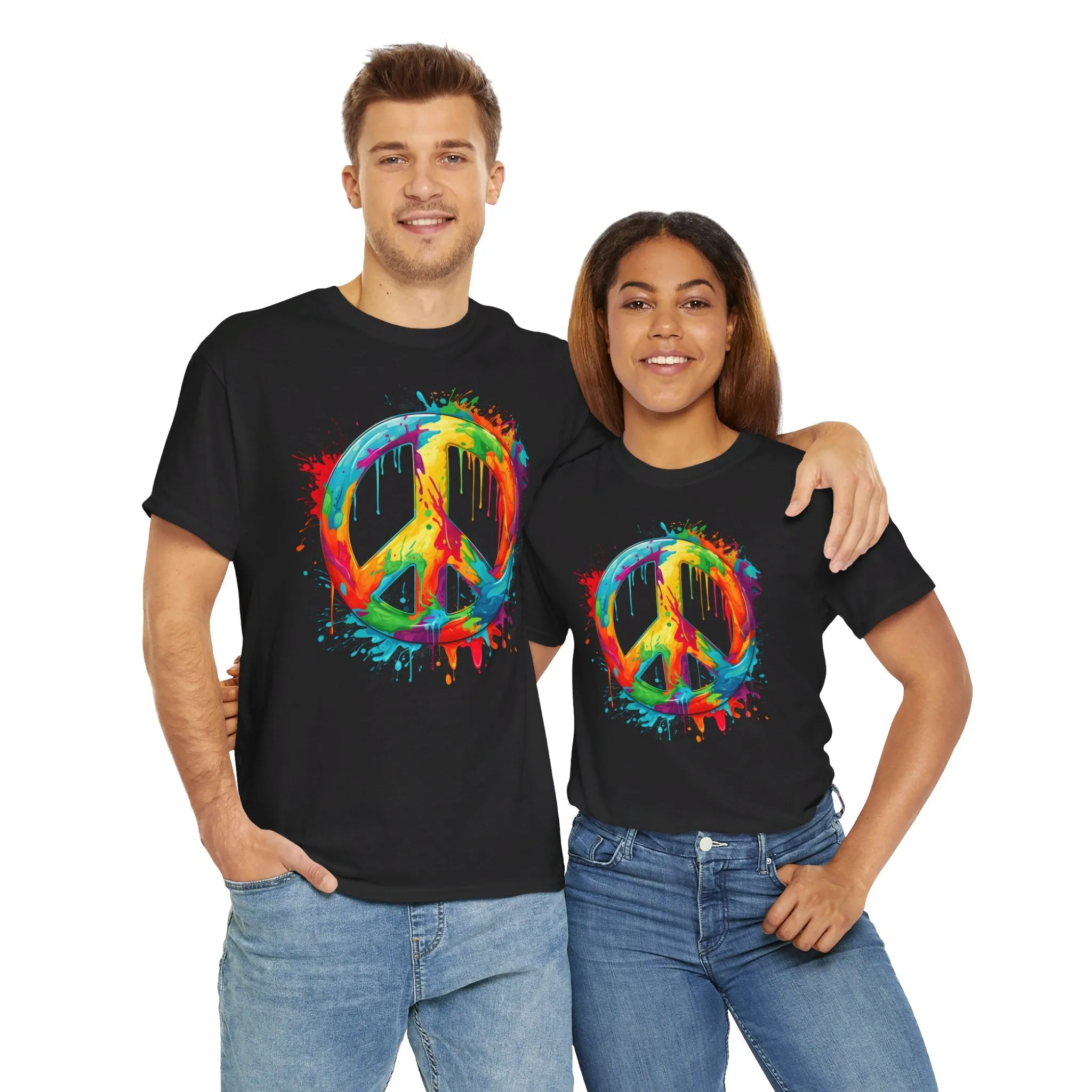 Regenbogen Peace T-Shirt | T-Shirt für Graffiti Fans und Friedensbotschafter