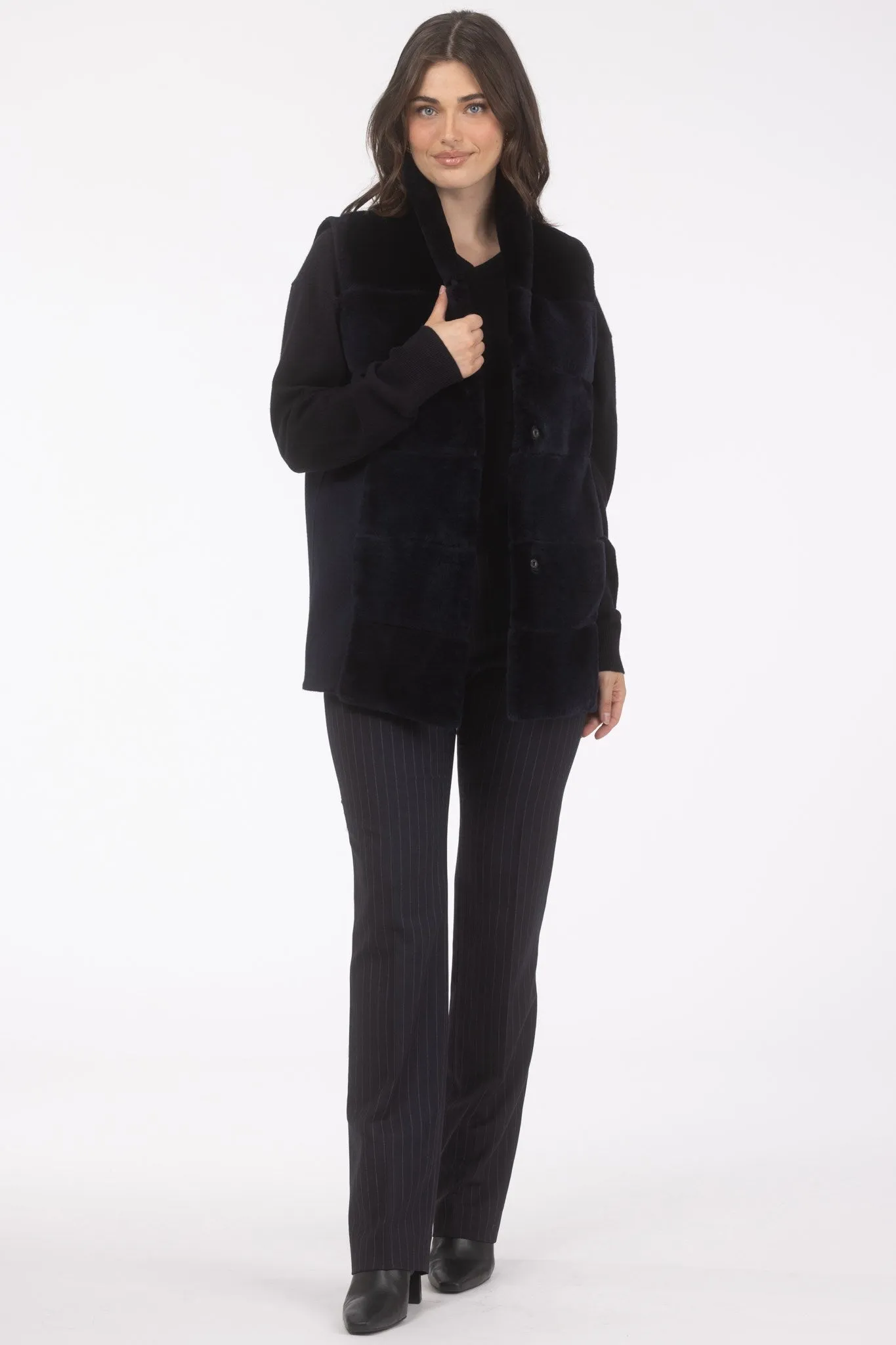 Reversible Select Shearling Lamb Vest with Select Cashmere & Wool Back