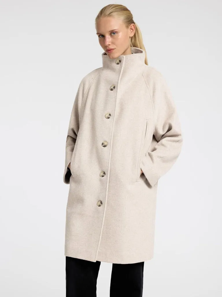 Selected Femme Vinni Wool Coat in Sandshell Melange