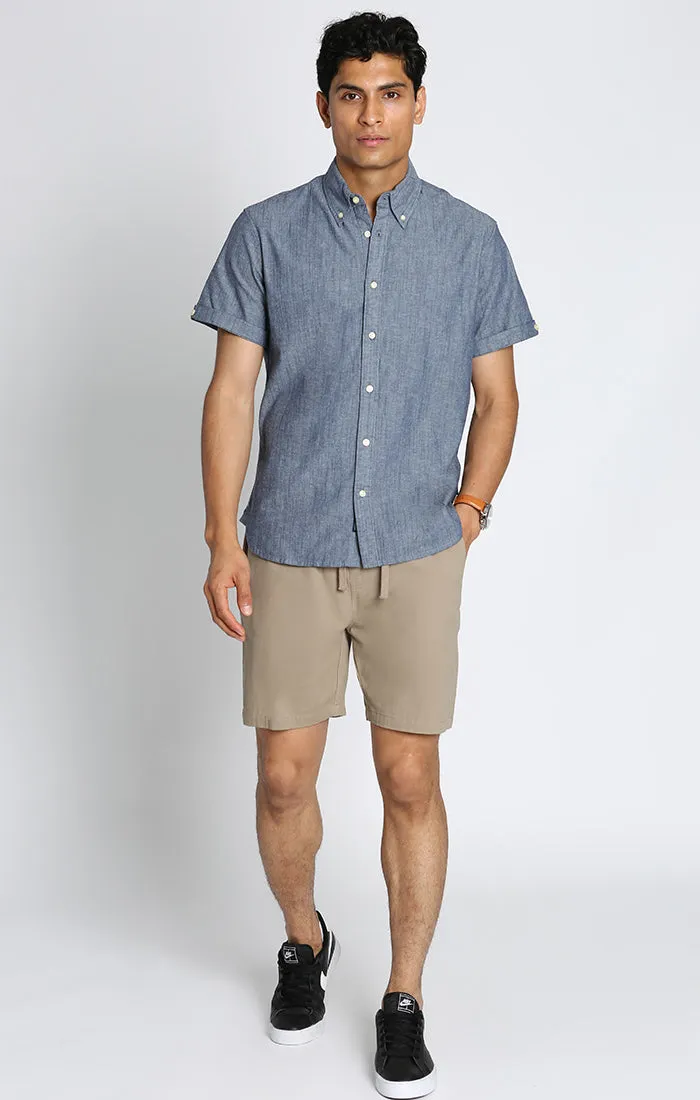 Short Sleeve Chambray Shirt