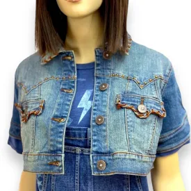 Short Sleeve Cropped Jean Jacket