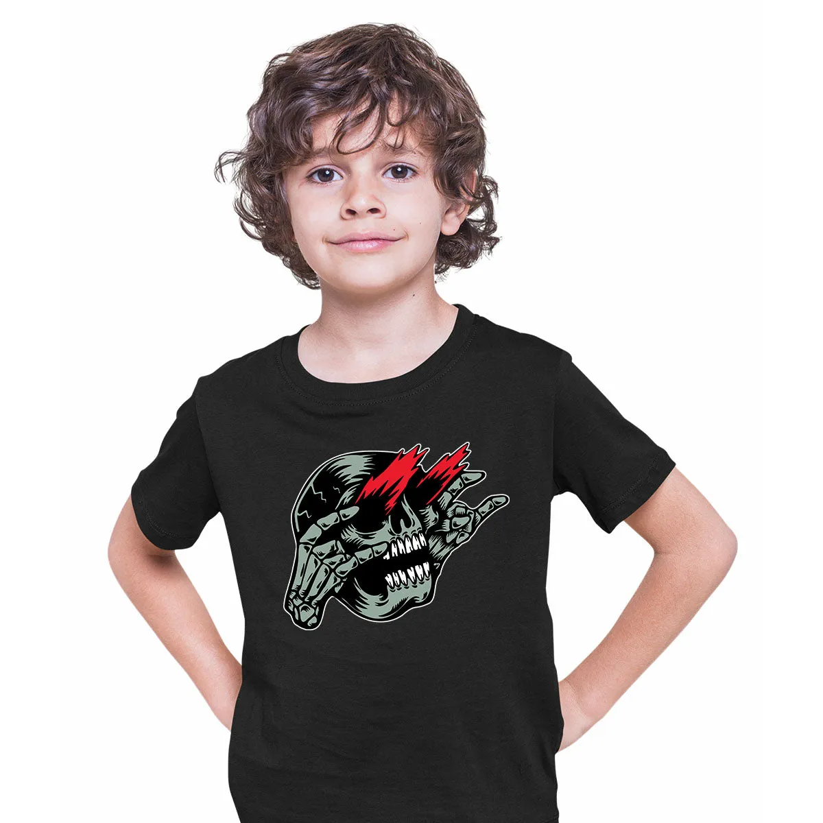 Skull Rockstar T-Shirt Gothic Dark Funny Novelty Metal Kid's Tee