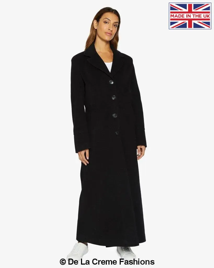 Slim Fit Wool Blend Longline Maxi Coat (1816)