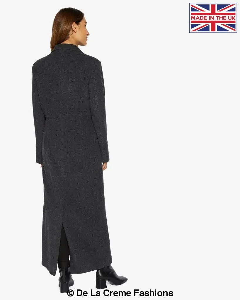 Slim Fit Wool Blend Longline Maxi Coat (1816)