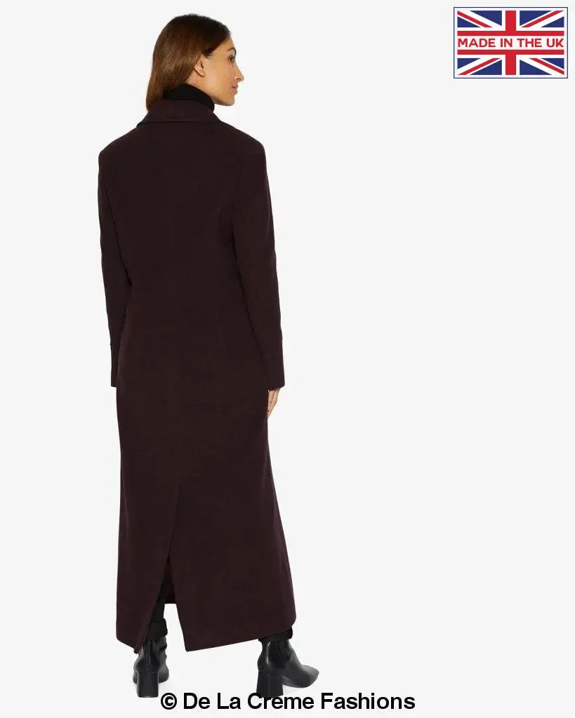 Slim Fit Wool Blend Longline Maxi Coat (1816)