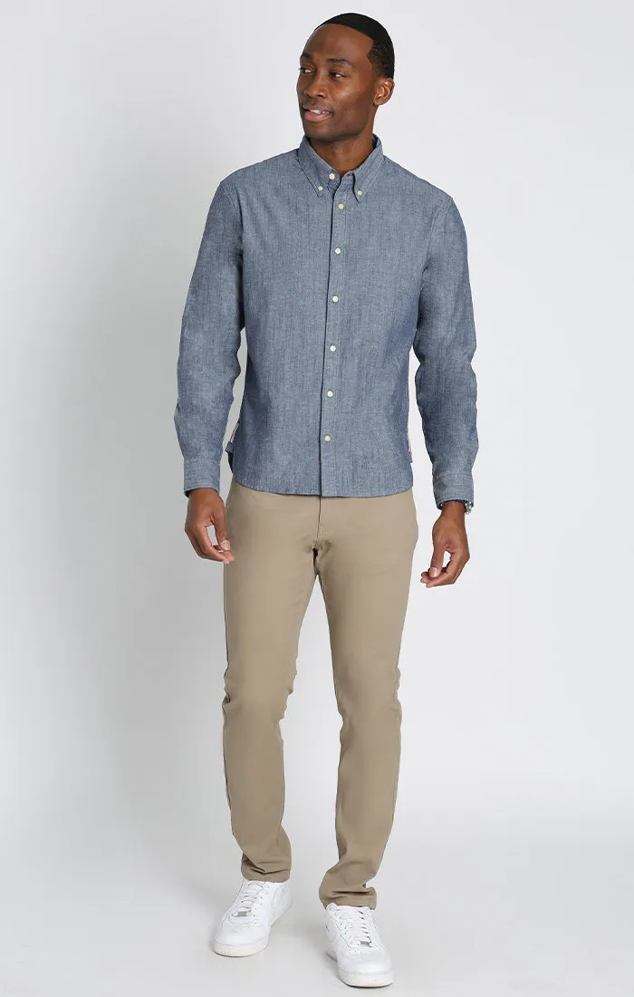 Stretch Chambray Long Sleeve Shirt