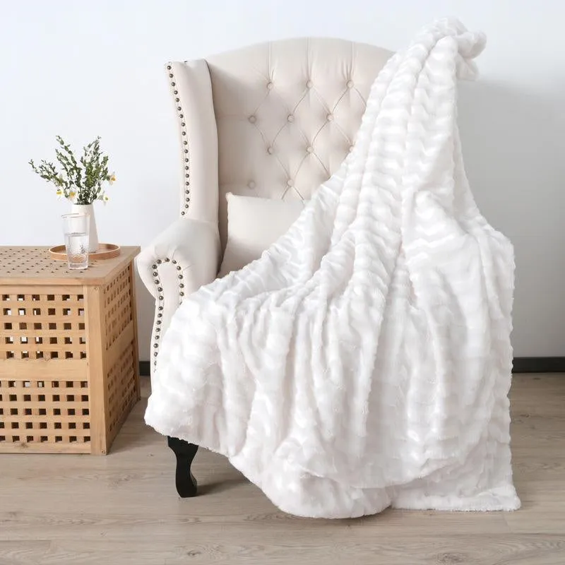 Thickened Double Layer Lamb Wool Blanket Faux Fur Plush Tie-dye Blanket