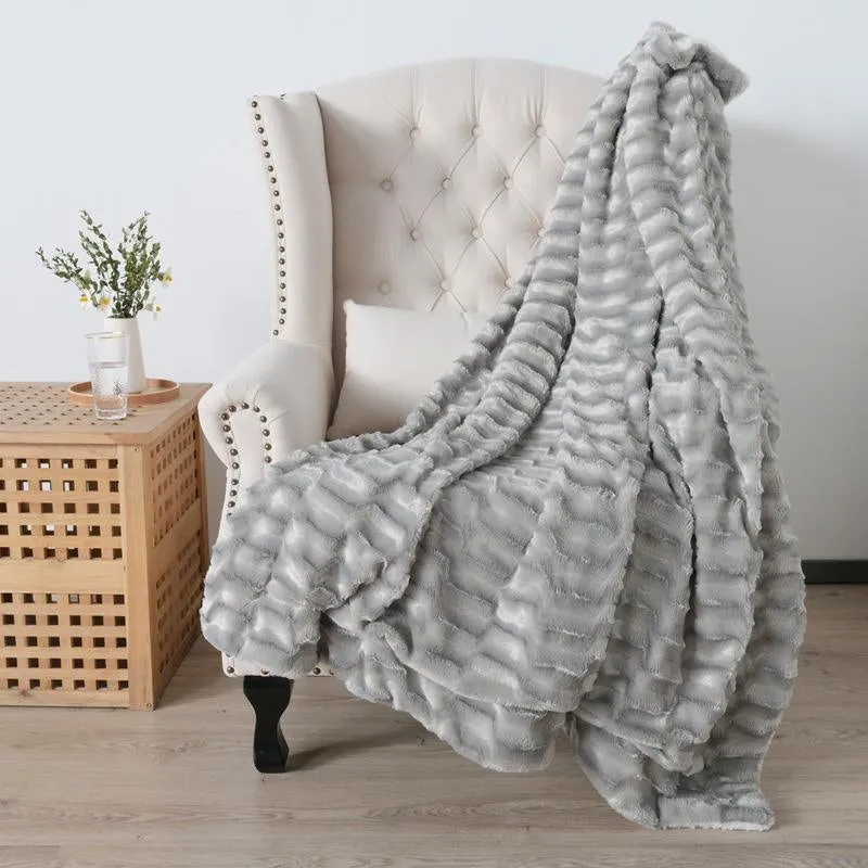 Thickened Double Layer Lamb Wool Blanket Faux Fur Plush Tie-dye Blanket