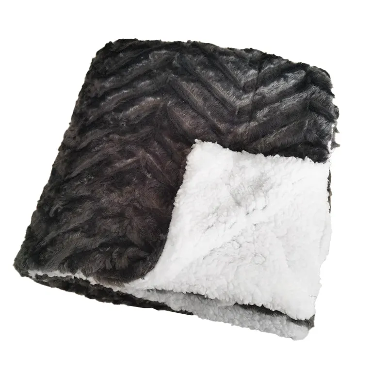 Thickened Double Layer Lamb Wool Blanket Faux Fur Plush Tie-dye Blanket