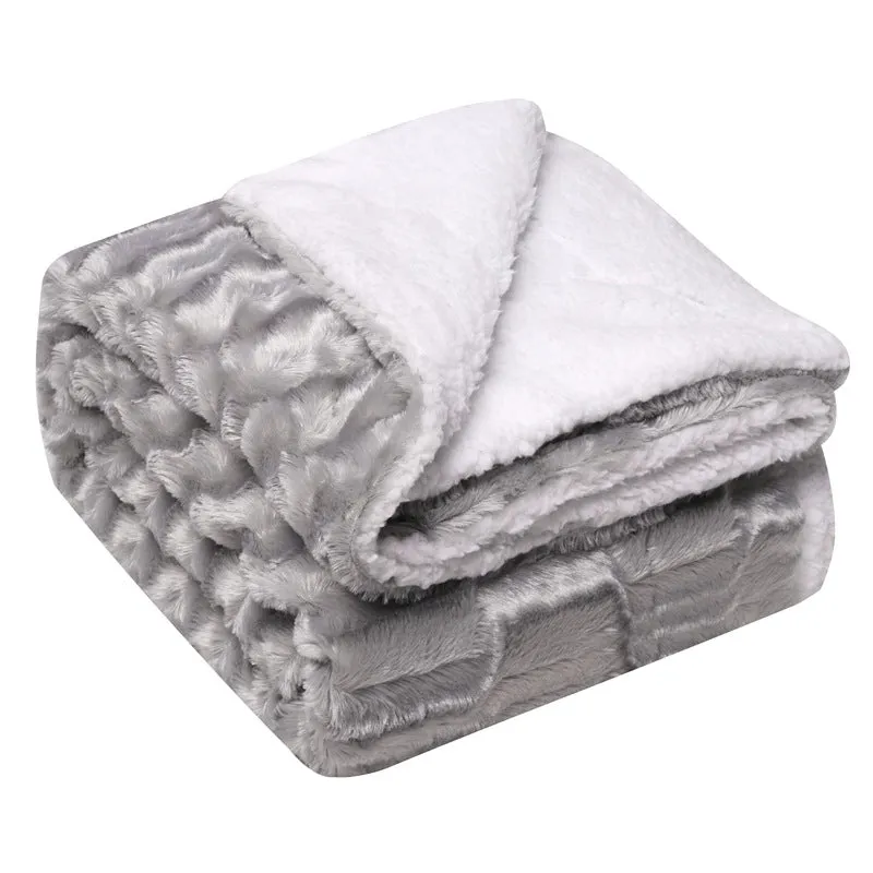 Thickened Double Layer Lamb Wool Blanket Faux Fur Plush Tie-dye Blanket