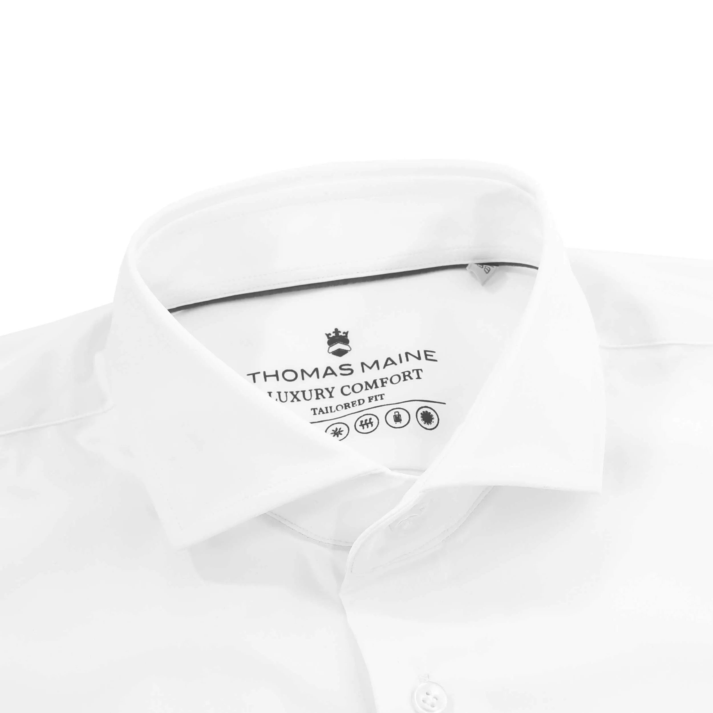 Thomas Maine Tech Luxe Stretch Shirt in White