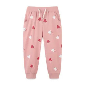 Toddler/Kid Girl's Heart Print Design Pink Pants