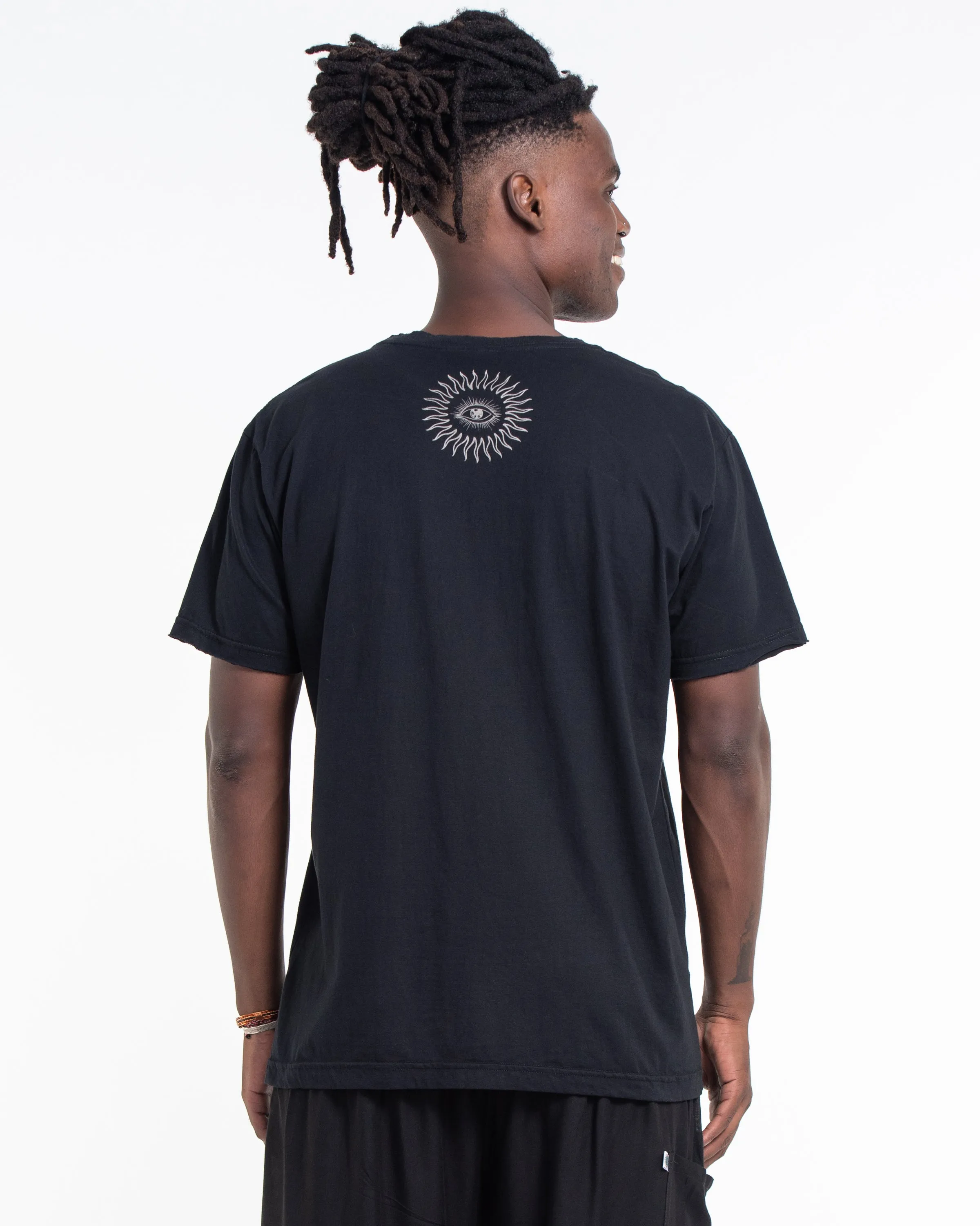 Unisex Sun Moon Cotton T-Shirt in Black