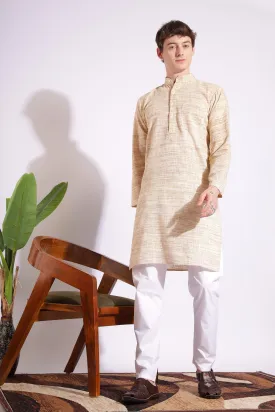 Wheat Color Khadi Cotton Kurta