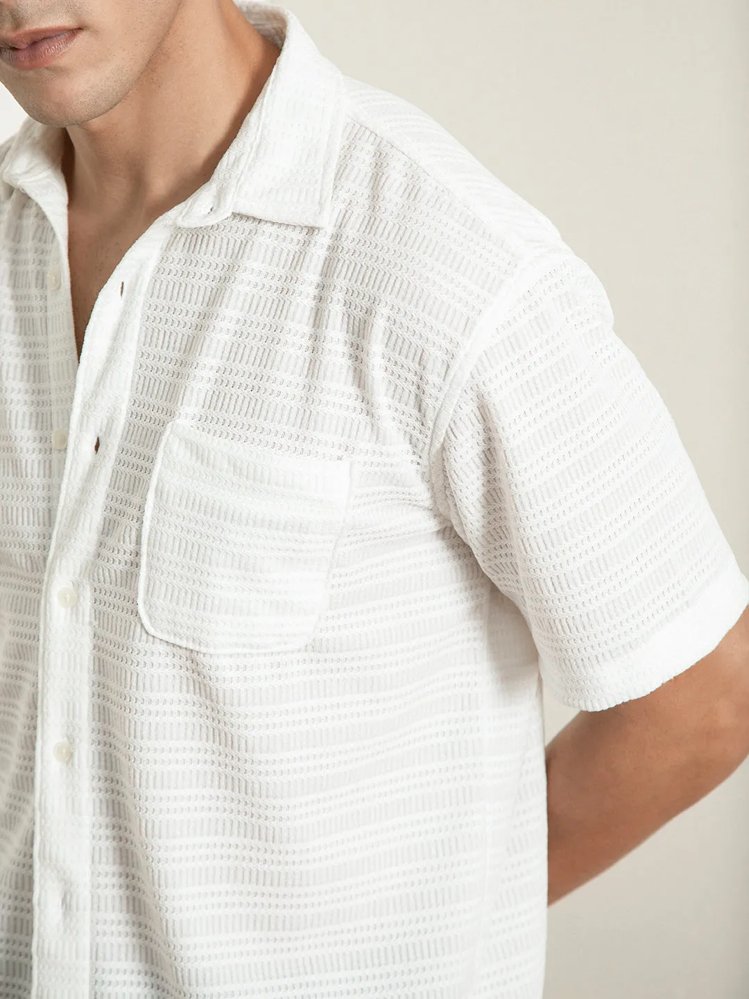 White Half Sleeves Resort Shirt