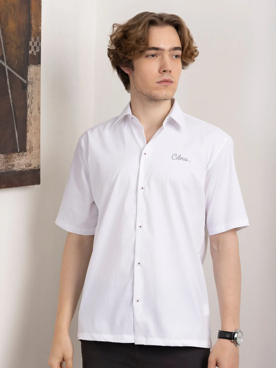 White Plain Bowling Shirt