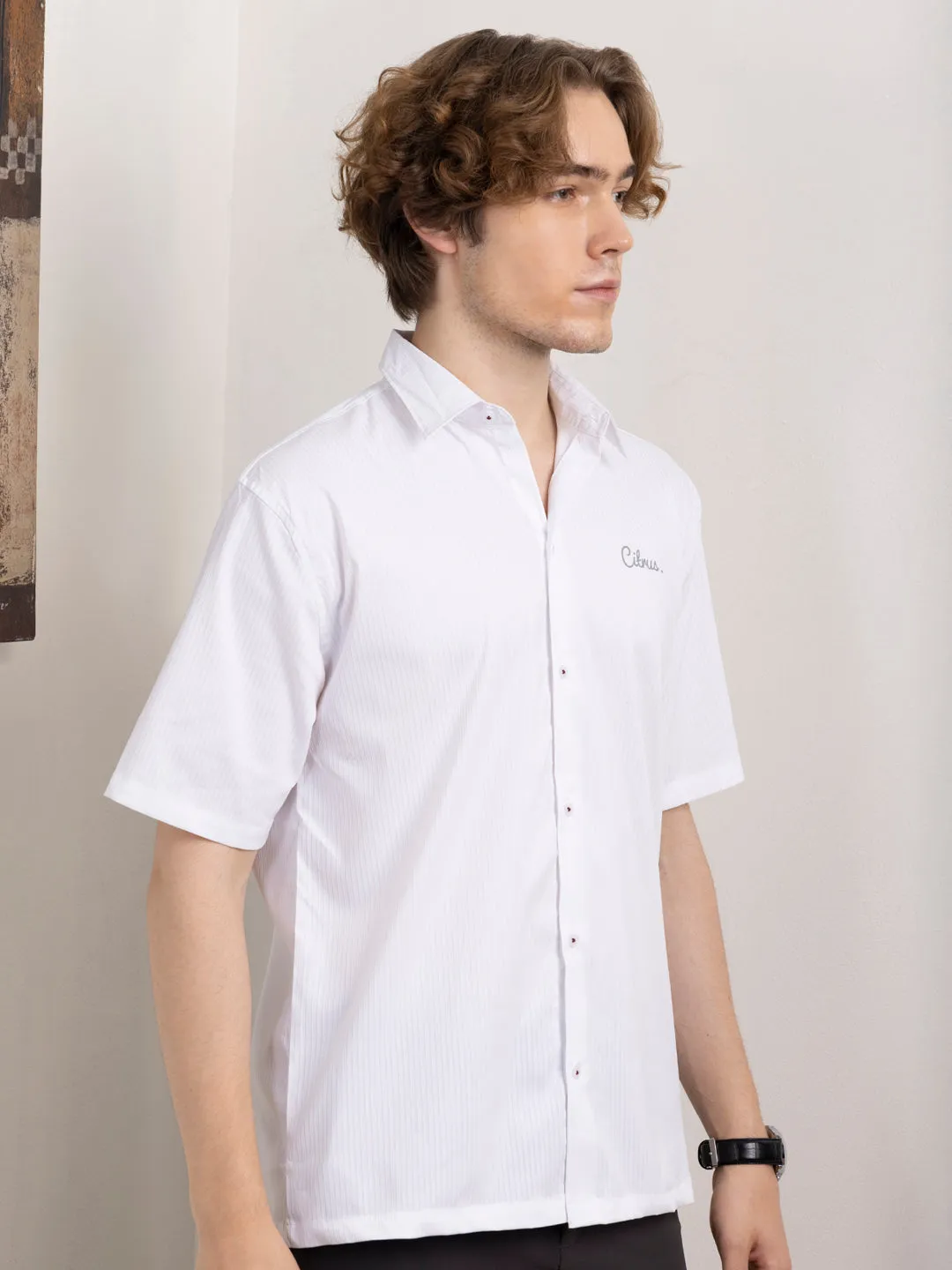 White Plain Bowling Shirt