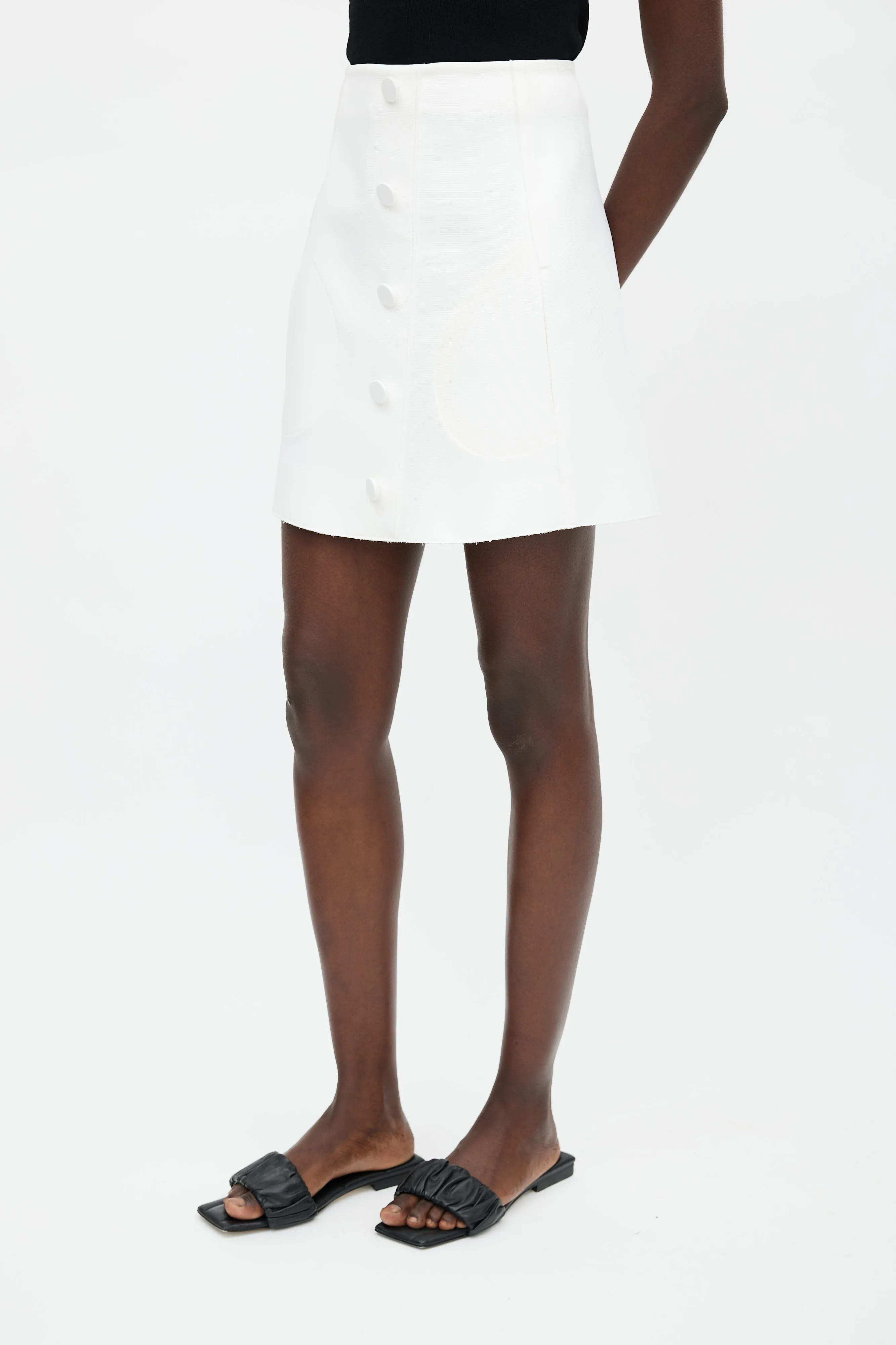 White Sam A-Line Buttoned Skirt