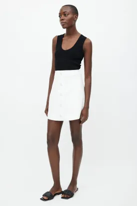 White Sam A-Line Buttoned Skirt