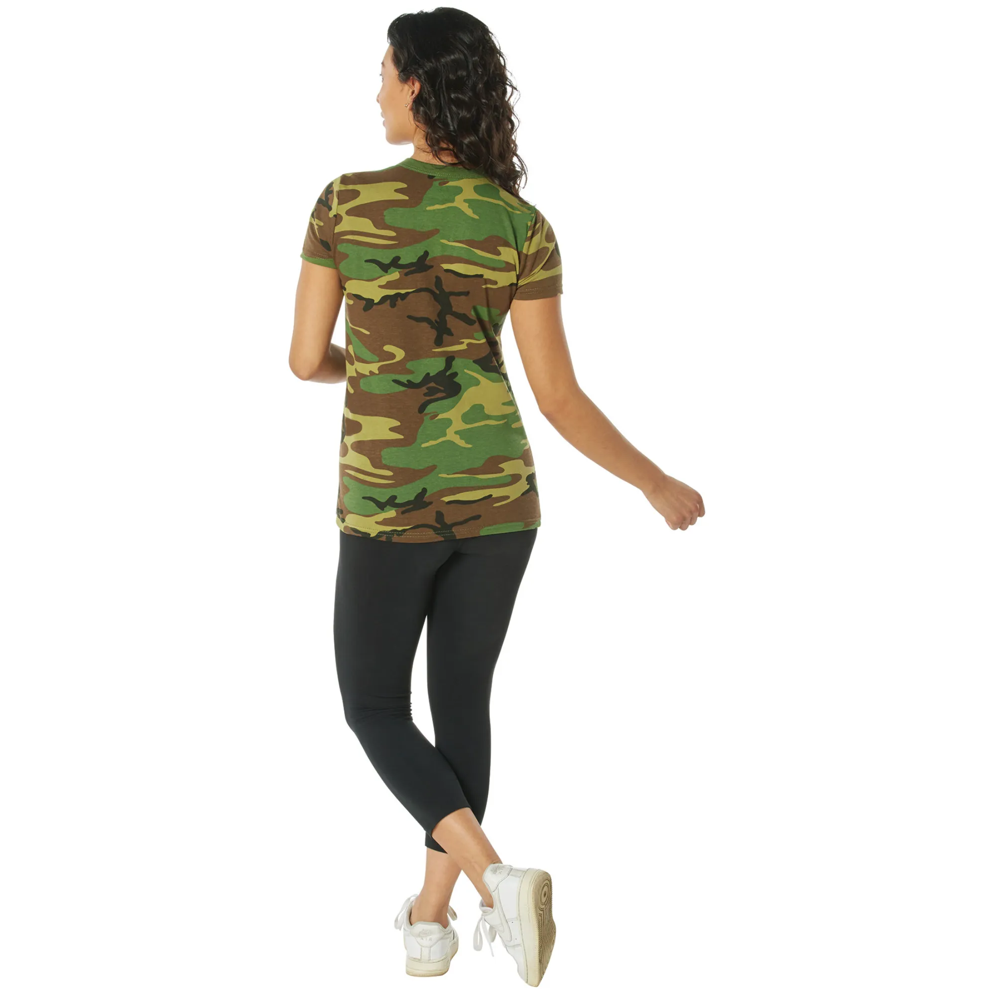 Woodland Camouflage - Womens Military Long T-Shirt