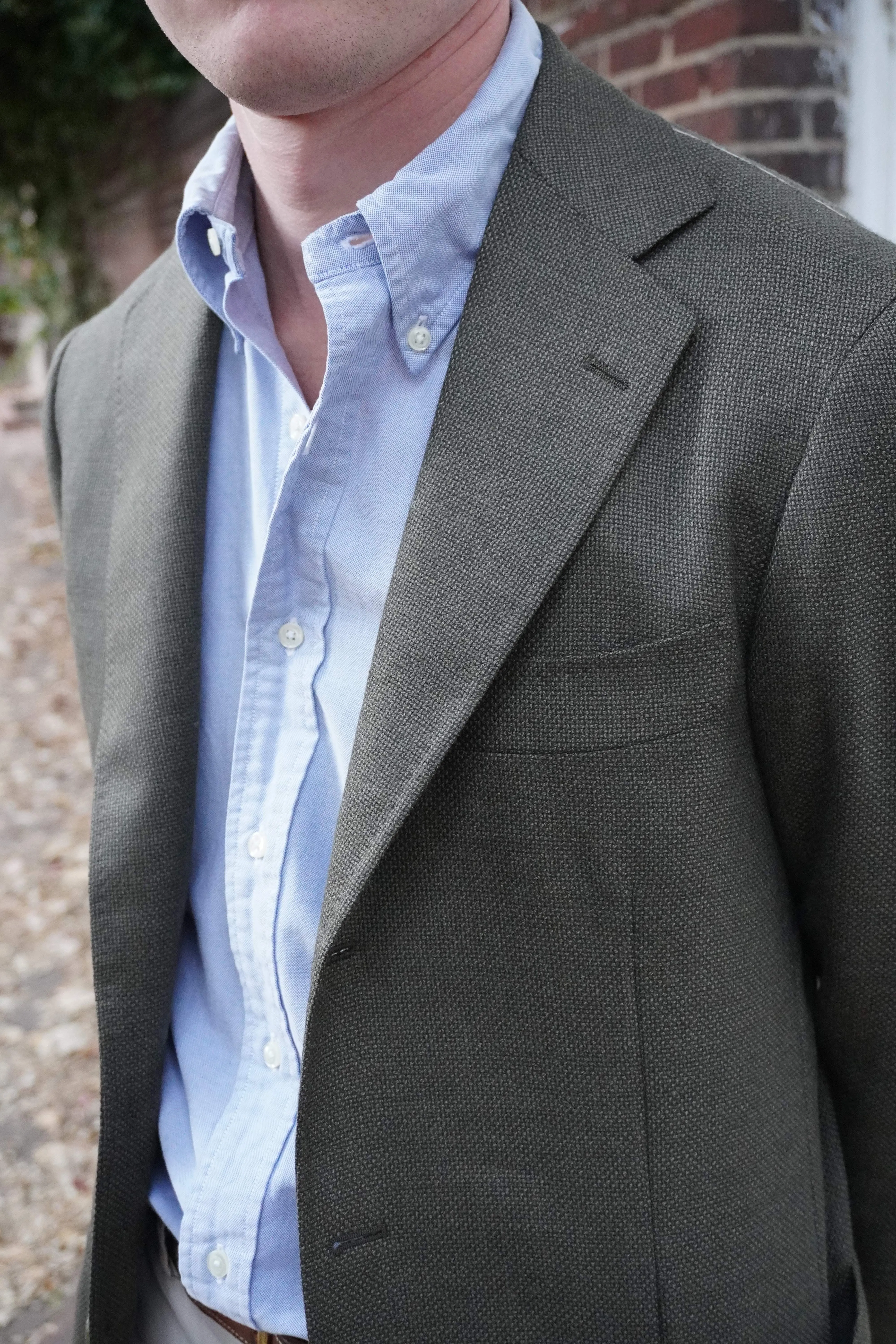 Wool Single Breasted Sport Coat - Light Olive